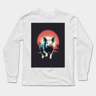 Pig 4 - Japanese Old Vintage Long Sleeve T-Shirt